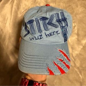 Stitch Wuz Here Youth Hat Cap Adj Strapback By Disney Parks Blue Lilo‎ & Stitch